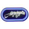 Chrome Shop Mafia - Neon Wall Sign Blue W/ White Tommy Gun Logo