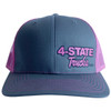 4 State Trucks Pink Logo Charcoal Gray Trucker Hat - Snap Back