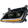 Peterbilt 579, 587 Blackout Projector Headlight Assembly W/ LED Position & Turn Signal Light-Passenger Side