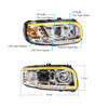 Chrome Projection Headlight with LED Turn Signal and Light Bar - Passenger Side