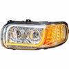 Chrome Headlight W/ LED Position Light And Turn Signal - Driver Side