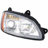 Kenworth T660 Chrome Full LED Projector Headlight, Passenger Side W/ Turn Signal & Position Light Bar