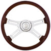 Freightliner 18 Inch Wood 4 Spoke GT Steering Wheel With Hub & Horn