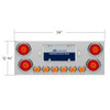Stainless Steel 34-Inch Rear Center Panel with Four 4-Inch Turbine Lights and Six 2-Inch Lights – Red LED/Red Lens