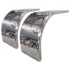 Chrome Shop Mafia 304 Stainless Steel 18-Inch Half Fenders with Long Drop and Quilted Pattern