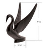Swan Hood Ornament With Matte Black Finish And Two Stud Installation