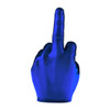 Aluminum Flip Off Middle Finger Hood Ornament - Candy Indigo Blue