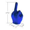 Aluminum Flip Off Middle Finger Hood Ornament - Candy Indigo Blue
