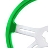 18 Inch Vibrant Green Steering Wheel With Chrome Steel Spokes