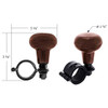 Heavy Duty Wood Pattern Steering Wheel Spinner With Die-Cast Clamp & 2 Rubber Spacers