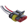 3-Way Molded Female Bullet Plug To 3-Way TE AMP Style 1.5mm Plug Adapter