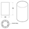 Chrome Cylinder Hubcap Nut Cover, Push On Chrome Cylinder Hubcap Nut Cover, Push On