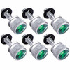 Chrome Dash Screws With Green Jewel  For Peterbilt (Pack Of 6)