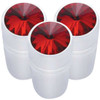 Chrome Mini Toggle Extension With Red Jewel  For Peterbilt (Pack Of 3)