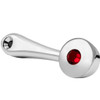 Chrome Window Crank With Red Jewel And Spin Slot- 3 3/4 X 1 5/16 Inch