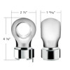 Thread- On Charlotte Style Gearshift Knob Adapter W/ White LED- Chrome For Eaton- Fuller 9/10 Speed