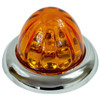 8 Pack Of 1-1/2 Inch Glass Watermelon Amber- Amber 3 Wire, Stud Mount W/ Chrome Bezel LED Lights By Legendary