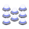 8 Pack Of 1-1/2 Inch Glass Watermelon Blue- Clear 3 Wire, Stud Mount W/ Chrome Bezel LED Lights By Legendary