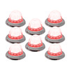 8 Pack Of 1-1/2 Inch Glass Watermelon Red- Clear 3 Wire, Stud Mount W/ Chrome Bezel LED Lights By Legendary