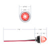 3/4- Inch Dual Function Mini Watermelon Marker Light- Red LED/ Clear Lens