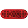 6.5 Inch Oval 24 Diode Pearl LED Light - Red LED / Red Lens