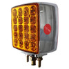 Double Sided Square Marker & Turn Signal Light W/ Side Reflector- Amber LED/ Amber Lens