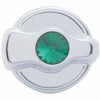 Chrome AC Control Knob W/ Green Jewel  For Peterbilt