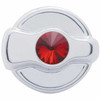 Chrome AC Control Knob With Red Jewel  For Peterbilt