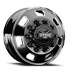 22.5 X 9 Inch Gloss Black Aluminum Luxe Steer RV Wheel W/ Milled Lip
