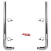 7-5 X 102 Inch Chrome Exhaust Kit W/ Flat Top Stacks & Long Drop Elbows By BESTfit Fits Peterbilt 359