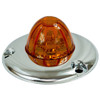 1.5 Inch Small Watermelon Style Dual Function Light W/ Flat Chrome Bezel & Amber LED/ Dark Amber Lens By Legendary
