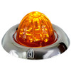 3.5 Inch Large Watermelon Style Dual Function Light W/ Chrome Inset Bezel & Amber LED/ Dark Amber Lens By Legendary