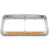 Dual Square Headlight Bezel W/ Visor & 19 Diode LEDs Signal Bar