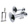 3 Trumpet Chrome Train Horn With 9 Inch Air Valve Stand