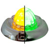 1.5 Inch Small Watermelon Style Dual Function & Tone Light W/ Inset Chrome Bezel & Amber- Green LED/ Clear Lens By Legendary