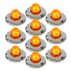 Legendary 1-1/2 Glass Watermelon Amber-Amber 2 Wire Single Function Chrome Flat Bezel LED Light - 10 Pack
