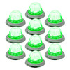 Legendary 1-1/2 Glass Watermelon Clear-Green 2 Wire Single Function Chrome Bezel, Stud Mount LED Light - 10 Pack