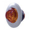 2 Diode Amber LED Amber Lens Mini Bulkhead Marker Light W/ Stainless Steel Bezel