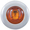2 Diode Amber LED Amber Lens Mini Bulkhead Marker Light W/ Stainless Steel Bezel