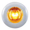 2 Diode Amber LED Amber Lens Mini Bulkhead Marker Light W/ Stainless Steel Bezel