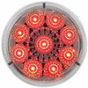 Red 9 Diode Reflector Clearance/Marker Light W/ Clear Lens - 2 Inch Round