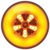 4 Inch Round 18 Diode GLO Amber LED Light Amber Lens