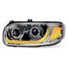 Led Chrome Projector Headlight With Led Accents, Driver Side For Peterbilt 388, 389, 567