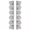 Air Cleaner Panels W/ Clear Amber Beehive Style Lights  For Peterbilt 378, 379 W/ 15 Inch Air Breathers