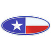 Chrome Die-Cast Texas Flag Oval Emblem - 7 7/8 X 3 1/4 Inch -  For Peterbilt