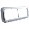 Chrome Plastic Dual Square Headlight Bezel W/O Visor - 14 Amber LED / Clear Lens