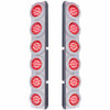 Stainless Steel 19.5 Inch Air Cleaner Light Panel W/ Rnd 2 Inch Red LEDs For Peterbilt 378, 379 - Pair