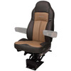 Seats Inc. Legacy Silver Seat With High Back, Std Base - Duraleather Black / Brown