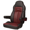 Seats Inc. Legacy Silver Seat With High Back, Std Base, Armrests - Duraleather Black / Burgundy