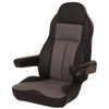 Seats Inc. Legacy Silver Seat With High Back, Std Base, Armrests - Duraleather Black / Gray